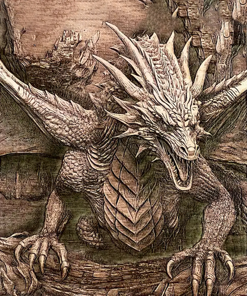 3D-Illusion Laser brennen Drache 3D-Illusion Laser brennen Drache